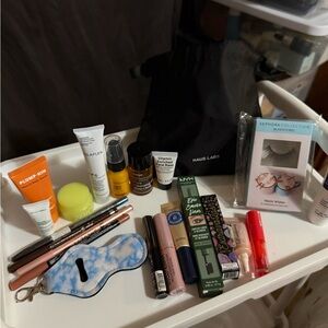 Sephora Assorted Makeup and Skincare Set with Black Pouch and Multicolor Tools